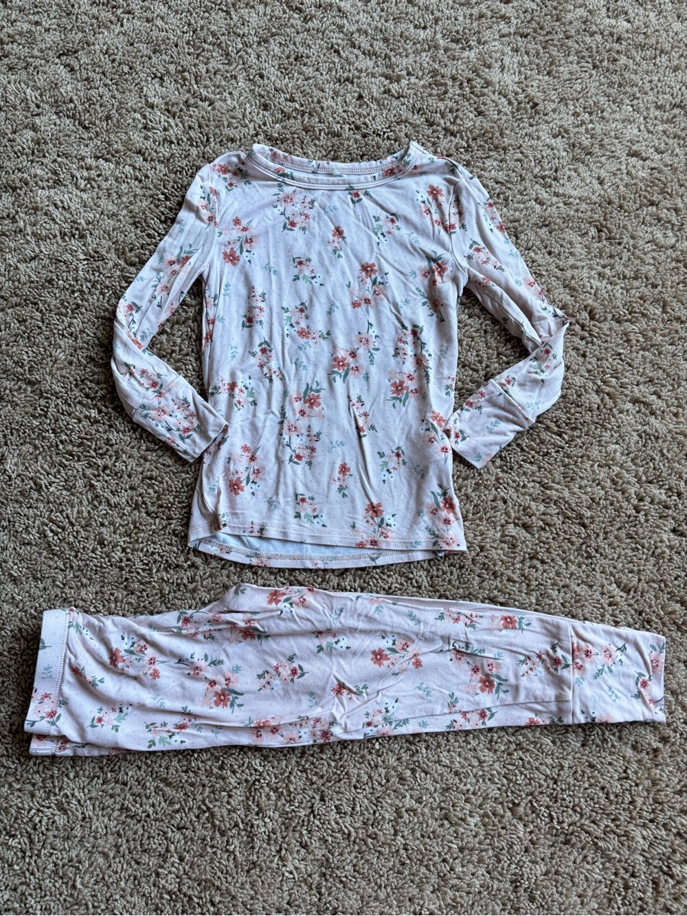 3T-4at Floral Long Sleeve Pajama Set - Posh Peanut